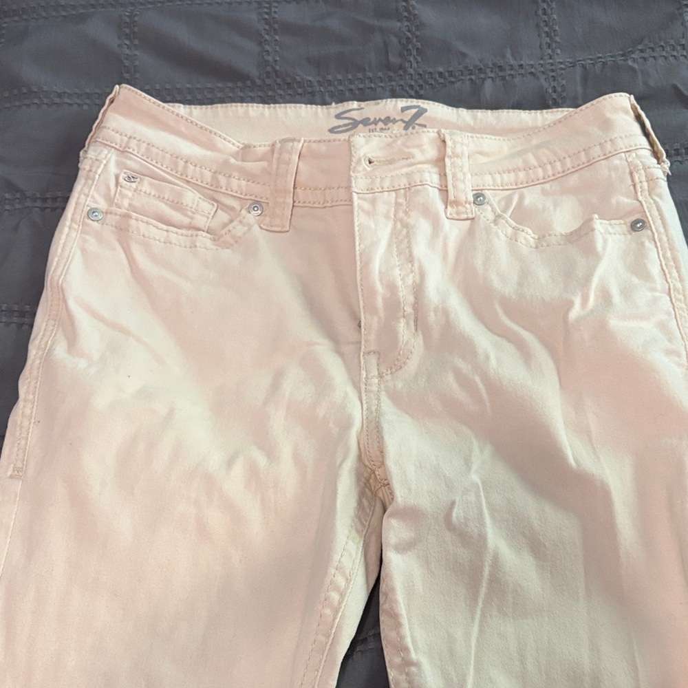 Seven7 Women's Light Cream Jeans